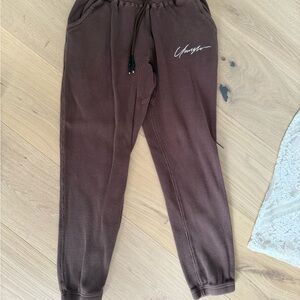 YoungLA Brown Jogger Sweatpants with Elastic Cuffs